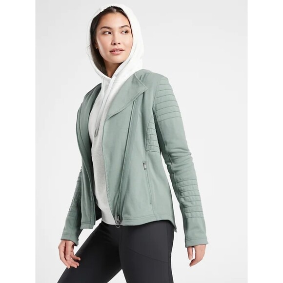 Athleta Full Zip Moto Jacket Black Small - Picture 3 of 11